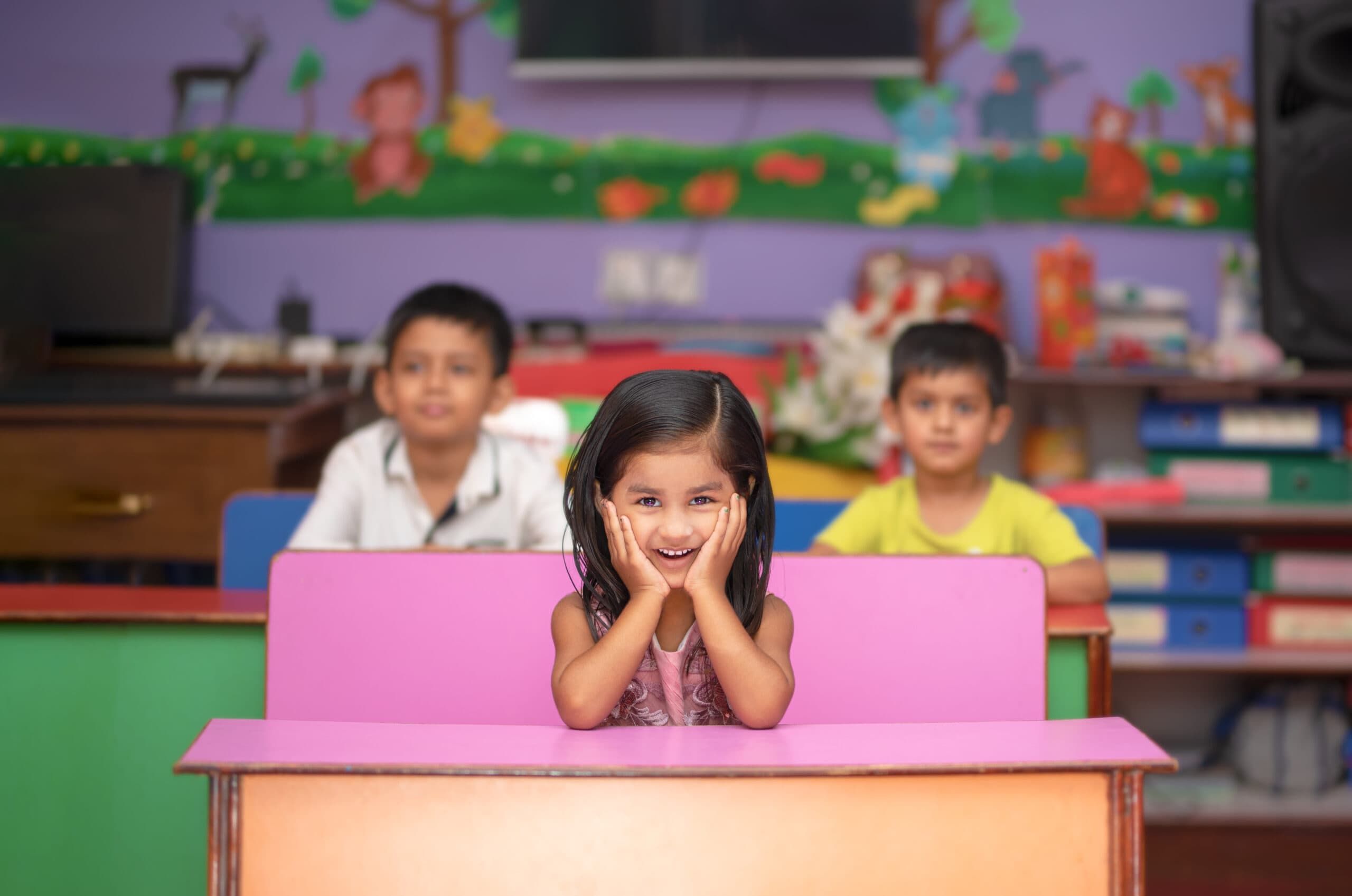 Happy Students in Classroom